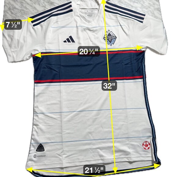 Adidas MLS Vancouver Whitecaps FC Authentic Jersey White Men Med soccer HI1854 - Picture 3 of 15
